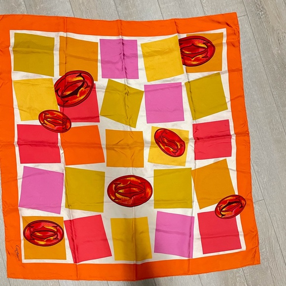 Vintage Cartier Multicolor Scarf Square - Picture 2 of 5